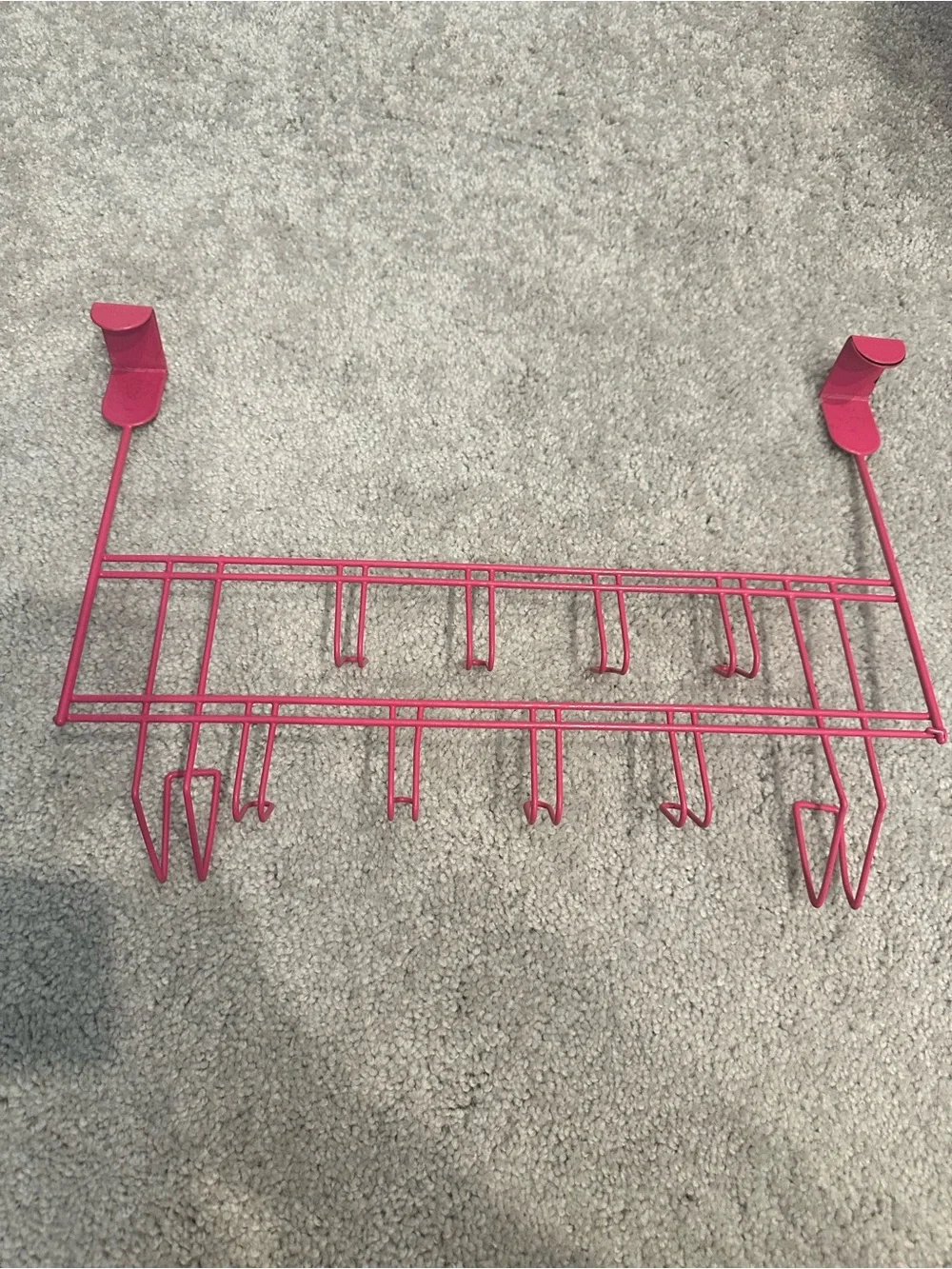 Pink Over-the-Door Multi-Hook Organizer